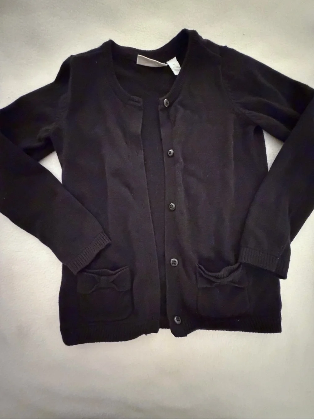 Black Sweater with Bow Pockets